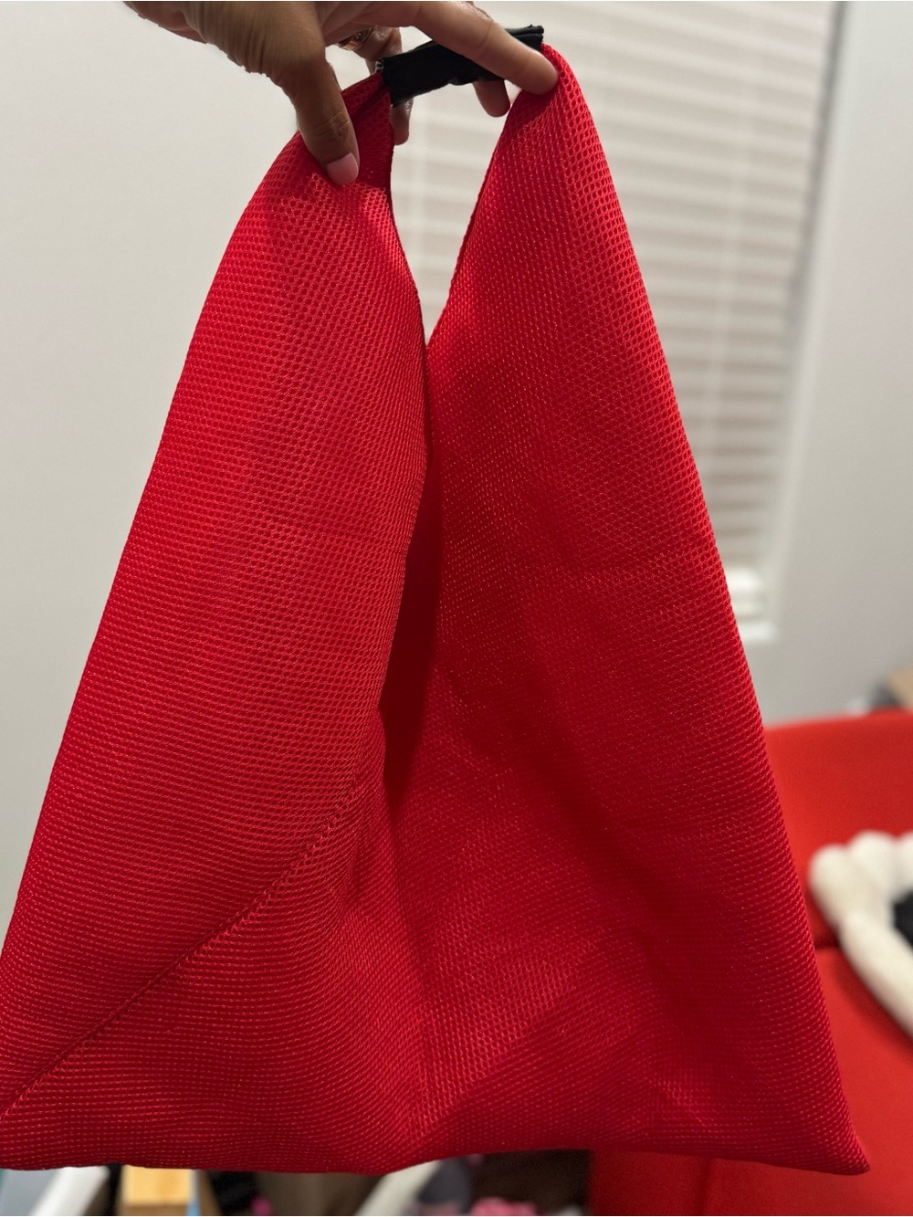 💯 % AUTH MM6 Maison Martin Margiela Red Mesh Tote